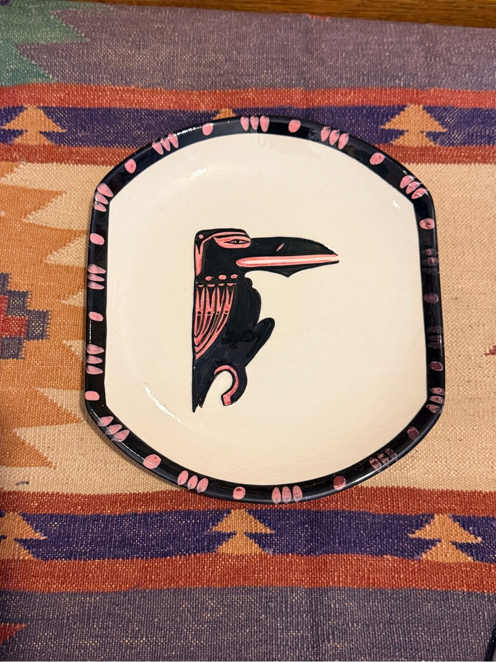 1970s David Lambert Potteries Raven Plate